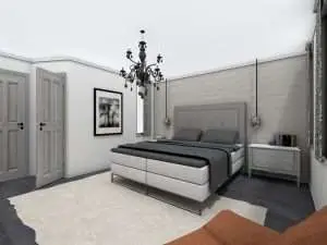 kreativna spavaća soba s walk in ormarom