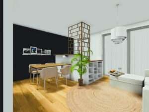 kompletno uređena garsonijera stana od 33 kvadrata blagovaonica