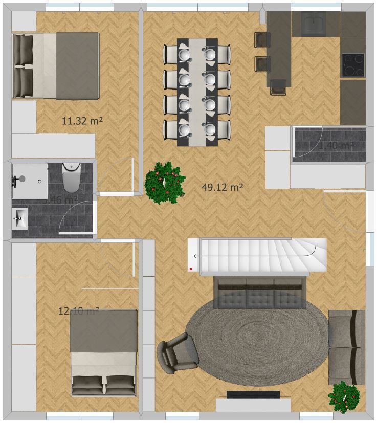 kuća u nizu, prizemlje