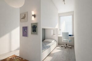 stan 62 m2- dječja soba za dvoje- krevet na kat